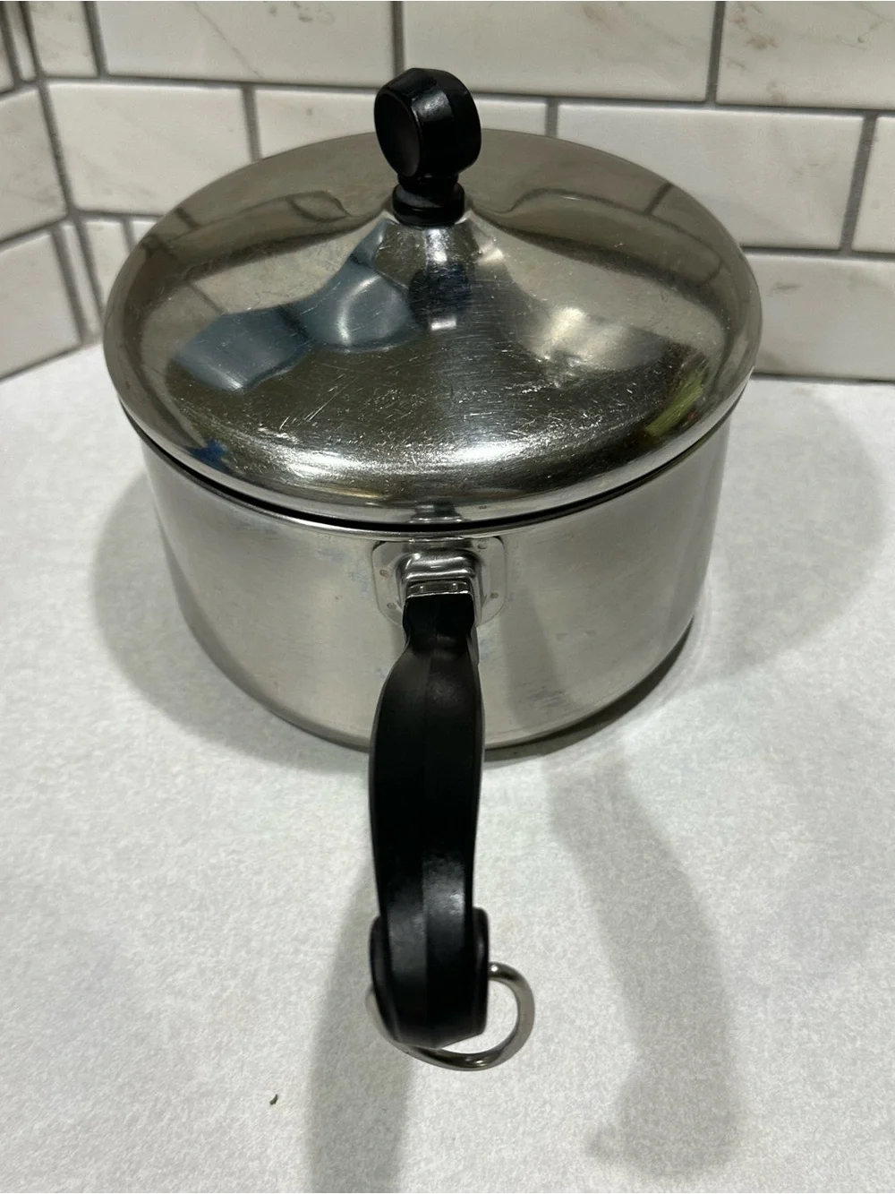 Vintage Farberware 2 Qt Saucepan Pot Lid NR Aluminum Clad Stainless Steel USA